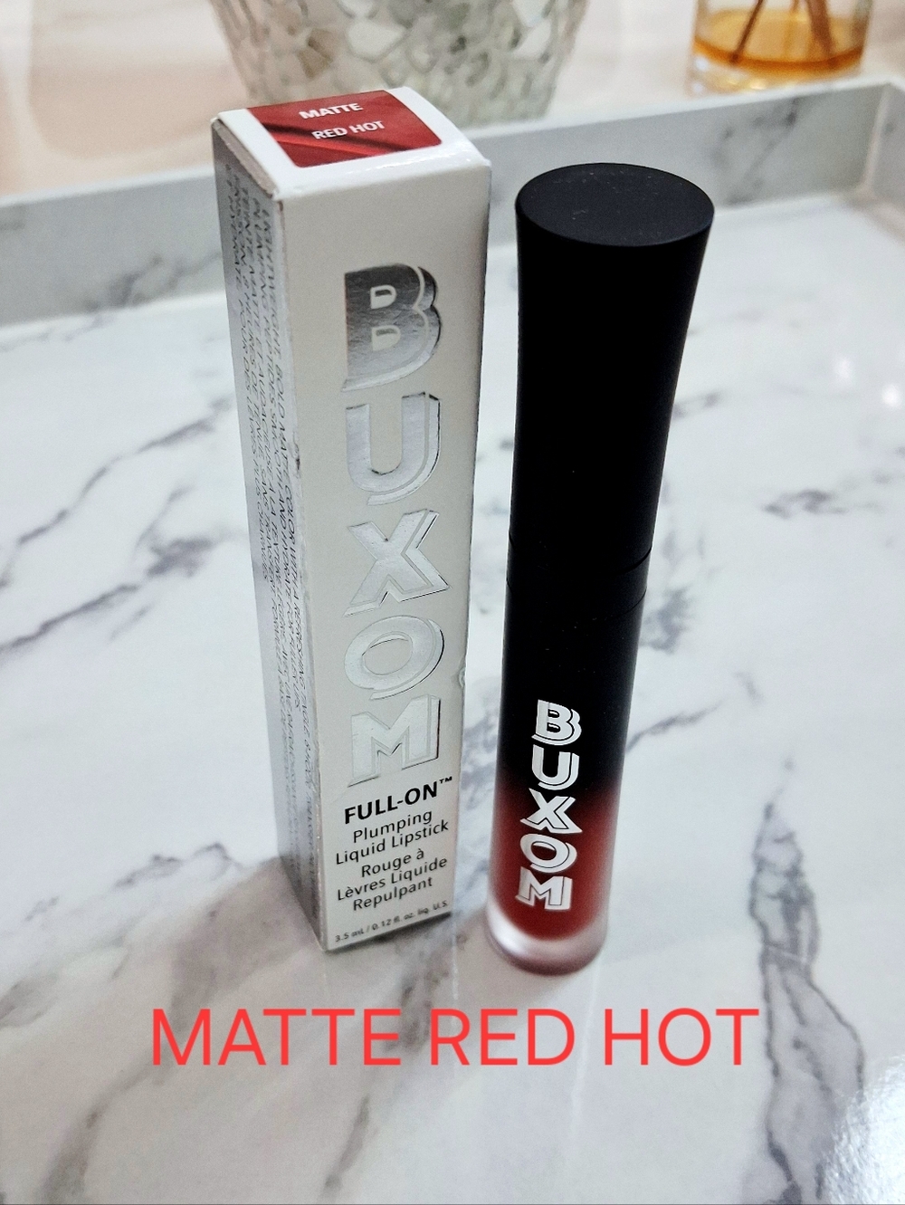 Buxom Red Hot Matte Plumping Liquid Lipstick Full On 0.12 Oz 3.5 ML New In Box